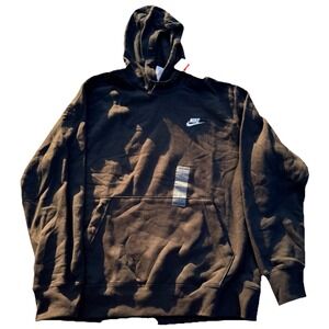 Nike Men's Sportswear Club Fleece Pullover Hoodie BV2654-010 Black NWT Large